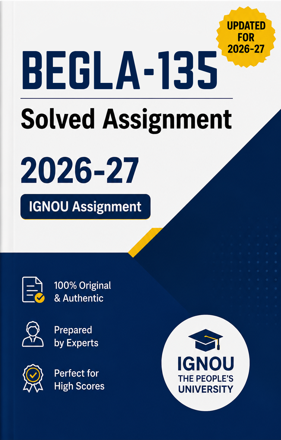 BEGLA-135 Solved Assignment 2026-27 | IGNOU Assignment
