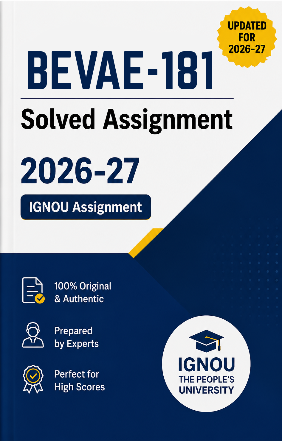 BEVAE-181 Solved Assignment 2026-27 | IGNOU Assignment