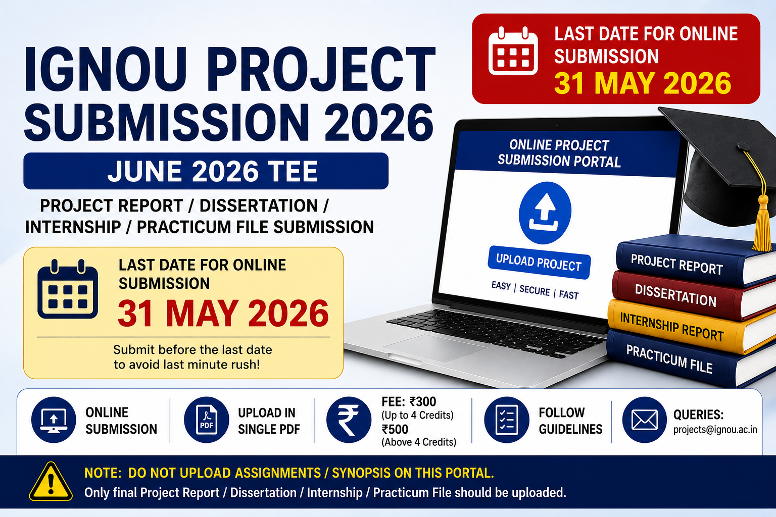 Ignou Project Status Check IGNOU Project Submission 2026: Last Date, Online Link, Fees & Complete ...