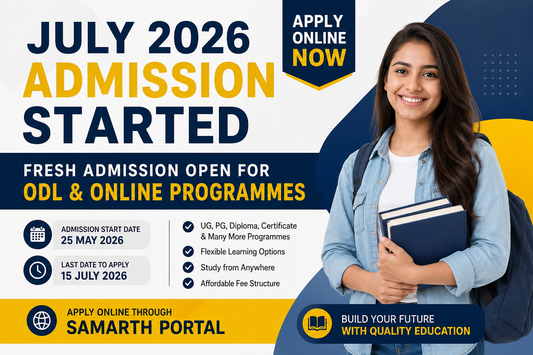 IGNOU July 2026 Admission Started