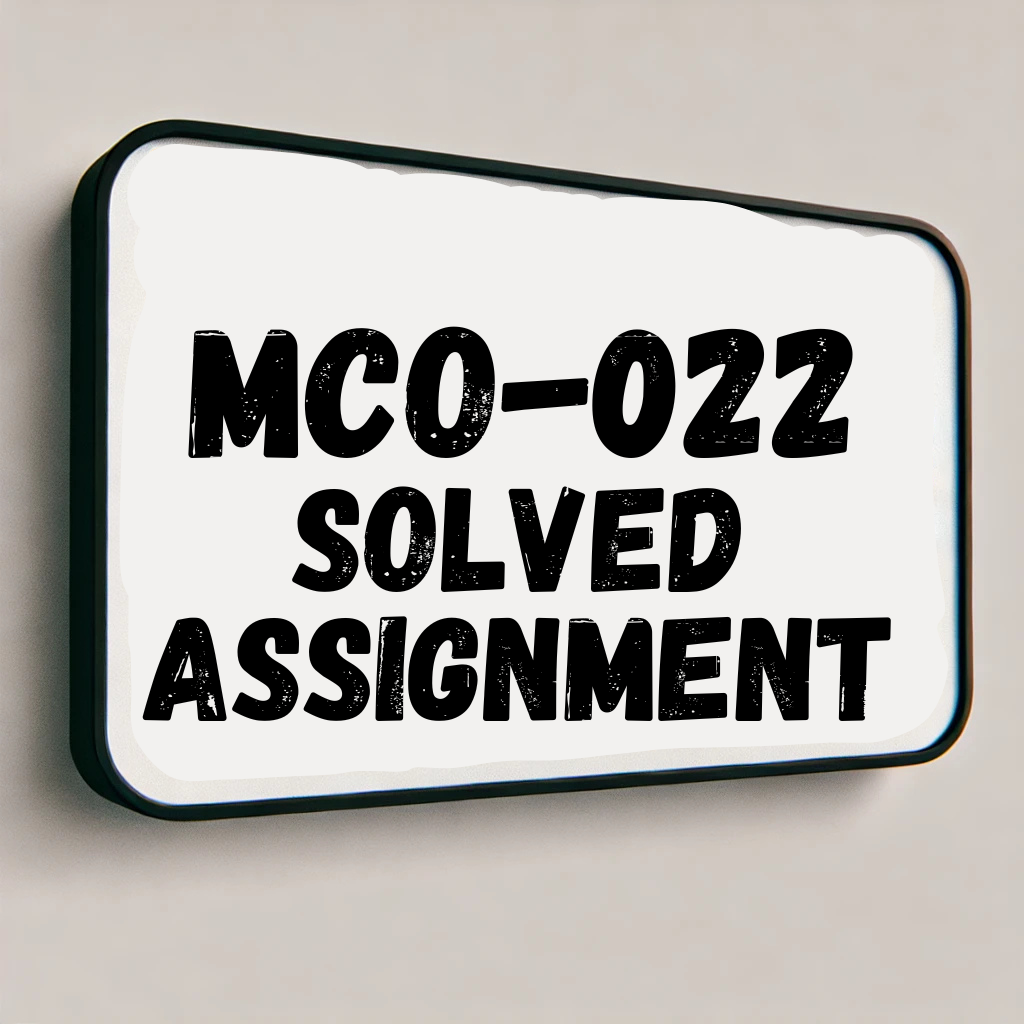 MCO-022 Solved Assignment 2025-26 | IGNOU Assignment PDF Download