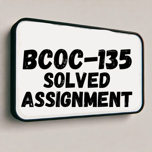 BCOC-135 Solved Assignment
