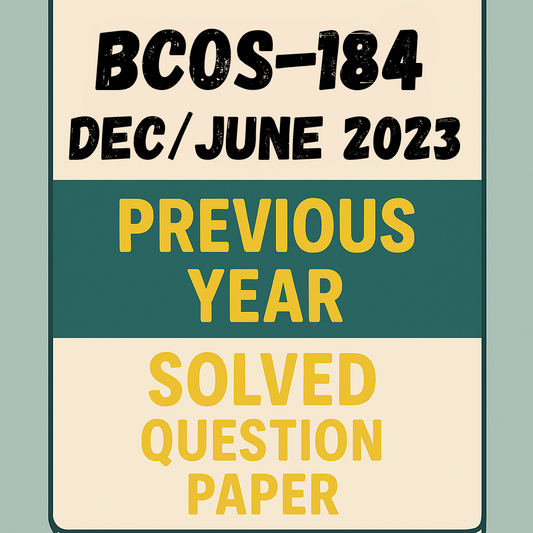 BCOS-184 Previous Year Solved Question Paper