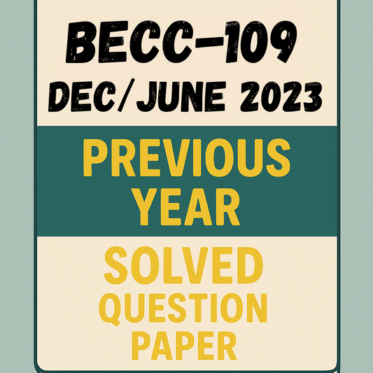 BECC-109 Previous Year Solved Question Paper