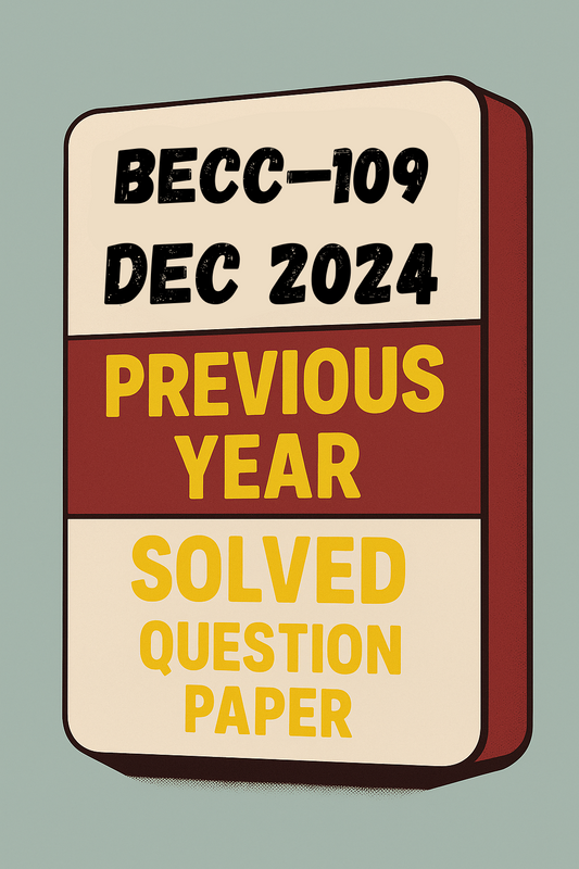 BECC–109 Previous Year Solved Question Paper