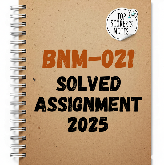 BNM-021 Solved Assignment