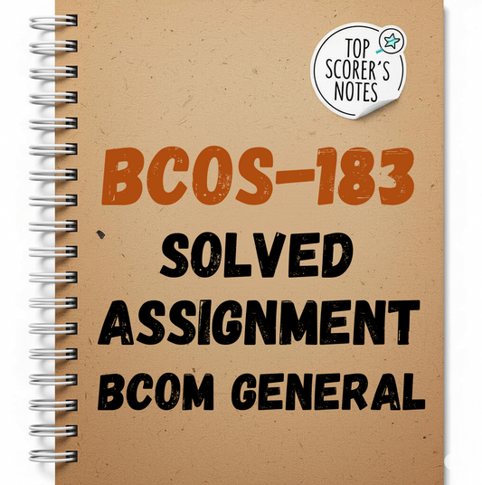 BCOS-183 Solved Assignment 2025-26 BCOM GENERAL | IGNOU Assignment PDF Download