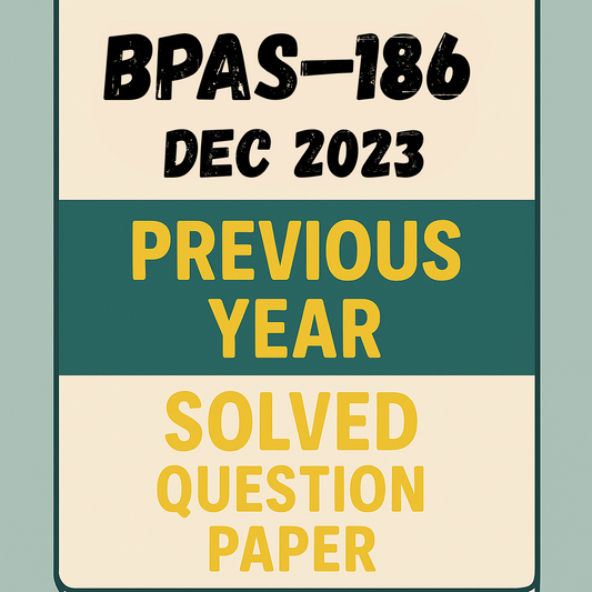 BPAS–186 Hindi Previous Year Solved Question Paper