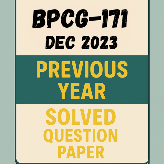 BPCG-171 Previous Year Solved Question Paper