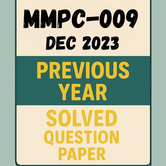MMPC-009 Previous Year Solved Question Paper