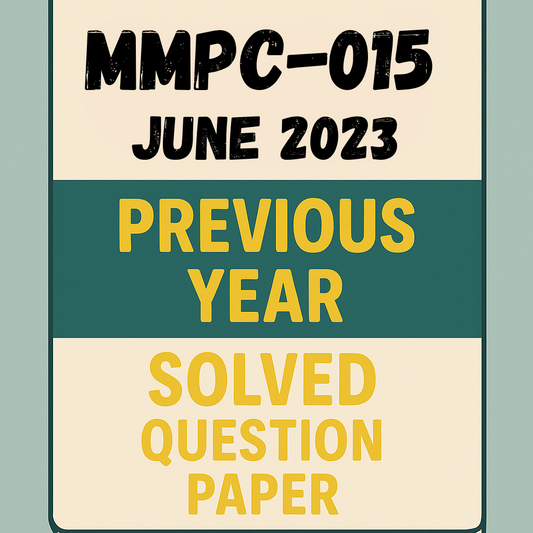 MMPC-015 Previous Year Solved Question Paper